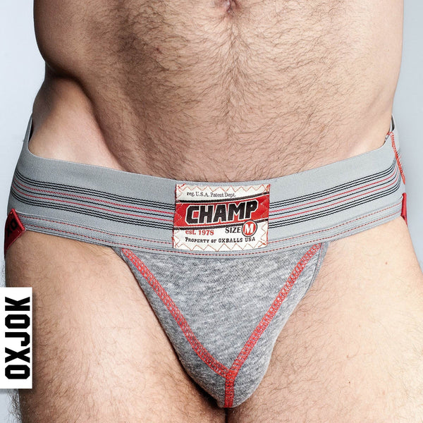 CHAMP, vintage sweatshirt jockstrap, GRAY HEATHER, LARGE - Dreamy Desire