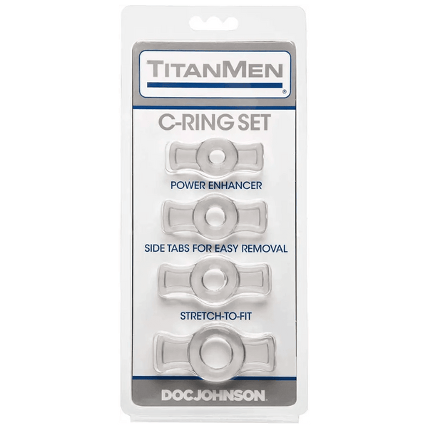 Doc Johnson TitanMen - Cock Ring Set - Clear - Dreamy Desire