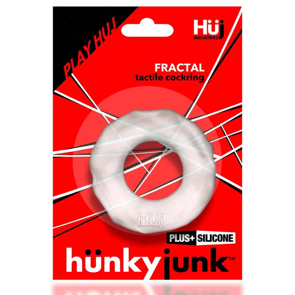 Hunkyjunk For Him HunkyJunk Fractal Tactile Cock Ring Clear Ice