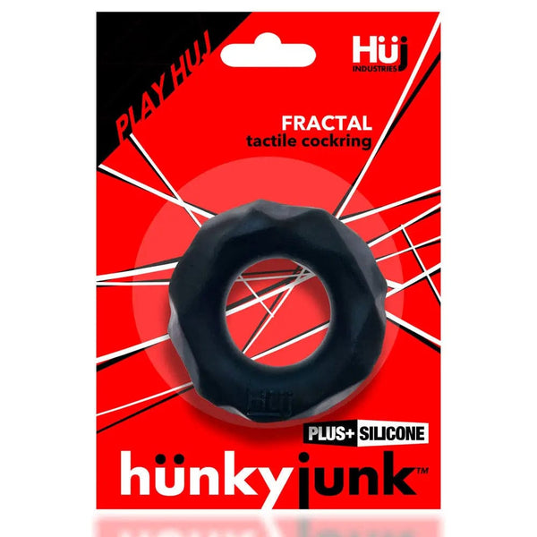 Hunkyjunk For Him HunkyJunk Fractal Tactile Cock Ring Tar Ice
