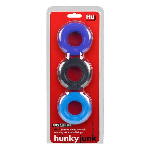 Hunkyjunk For Him Hunkyjunk Huj3 C-Ring Cobalt Multi 3 Pack