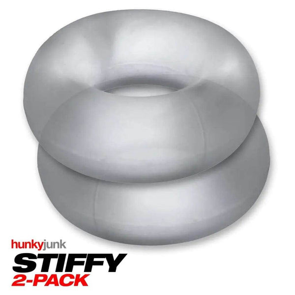 Hunkyjunk Stiffy Bulge Cock Ring Clear Ice 2 Pack - Dreamy Desire