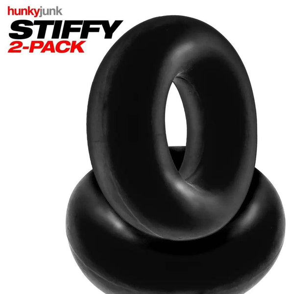 Hunkyjunk Stiffy Bulge Cock Ring Tar Ice 2 Pack - Dreamy Desire