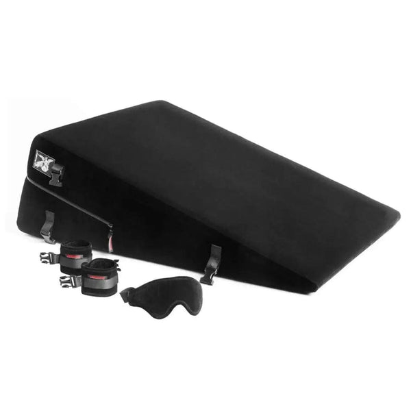 Liberator BDSM Black Label Wedge Ramp - Male Packaging With Cuffs Kit in Black
