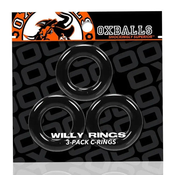 OXBALLS For Him Oxballs Fat Willy - 3 Pack Jumbo Cock Ring in Black