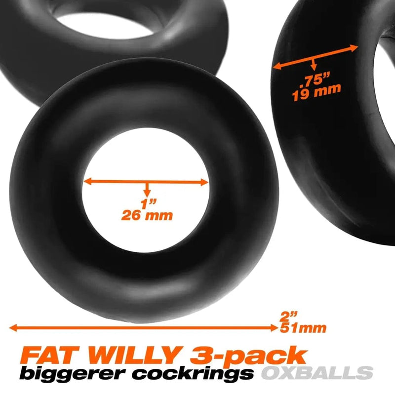 OXBALLS For Him Oxballs Fat Willy Penis Ring - 3 Pack Jumbo Cock Ring