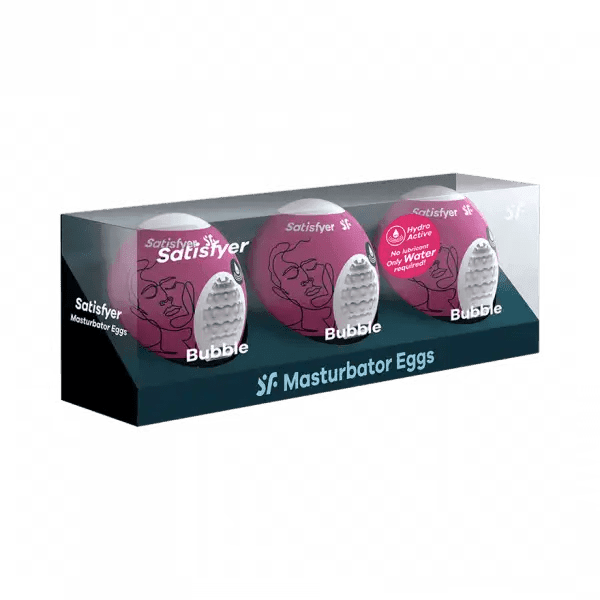 Satisfyer Masturbator Egg 3-Piece Set - (Bubble) Violet - Dreamy Desire