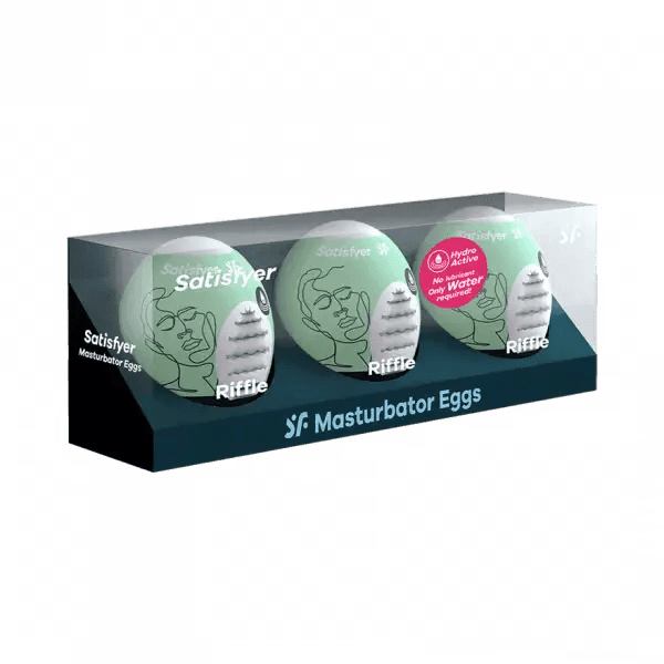 Satisfyer Masturbator Egg 3-Piece Set - (Riffle) Light Green - Dreamy Desire