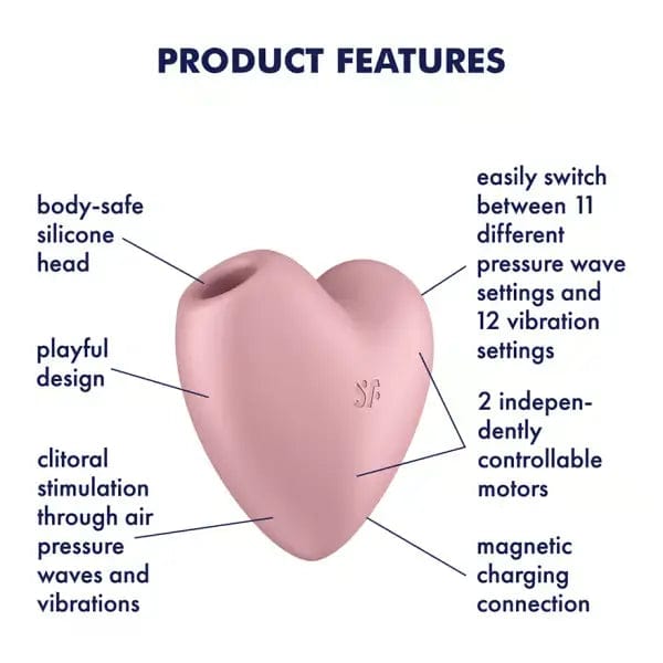 Satisfyer Vibrators Satisfyer Cutie Heart - Air Pulse Clitoral Stimulator Light Red