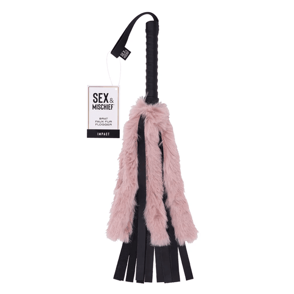 Sportsheets Brat Faux Fur Flogger - Dreamy Desire