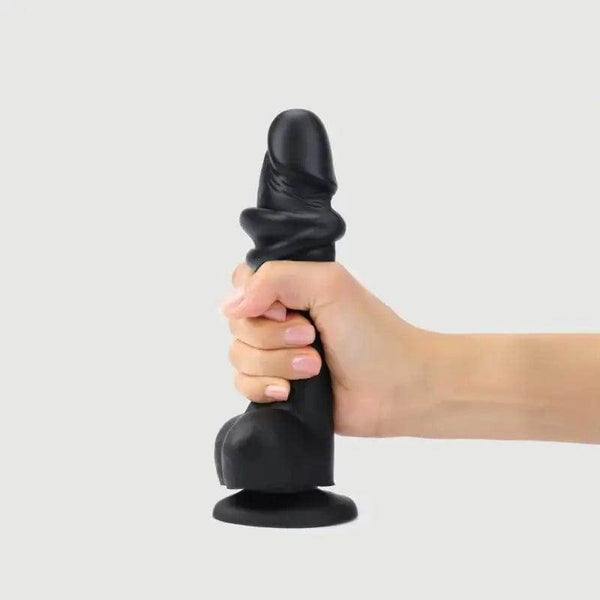 Strap On Me Sliding Skin Realistic Black Dildo - Dreamy Desire