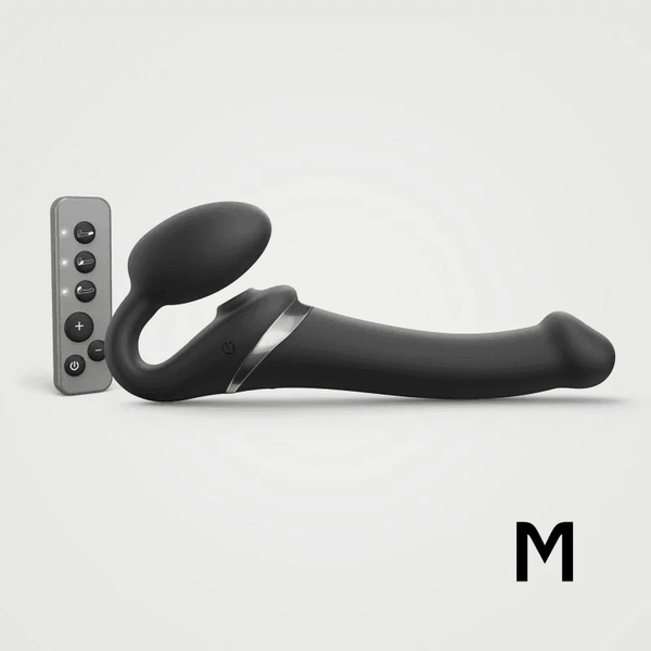 MULTI ORGASM BENDABLE STRAP-ON - M - BLACK - Dreamy Desire