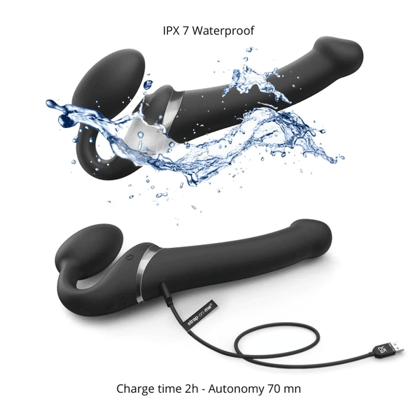 MULTI ORGASM BENDABLE STRAP-ON - M - BLACK - Dreamy Desire