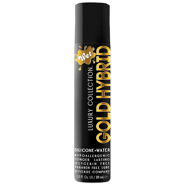 Wet Lubes Wet Gold Hybrid Silicone & Water Based Lubricant 1 Fl. Oz./30mL
