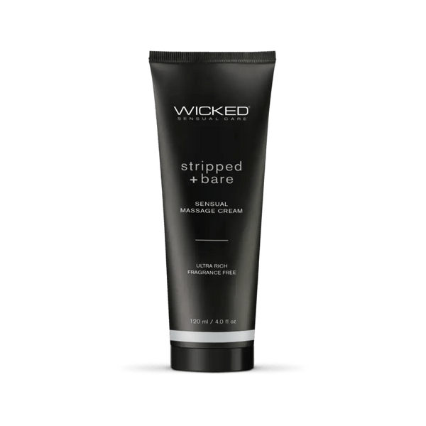 Wicked Lubes Wicked Stripped & Bare Unscented Massage Cream 4 oz