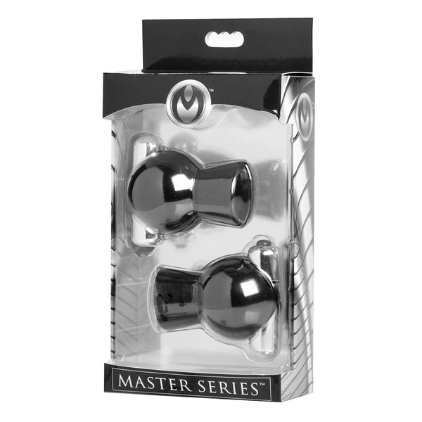 XR Reverb Vibrating Nipple Suckers – pair of black squeeze-bulb nipple suckers with bullet vibrators on top