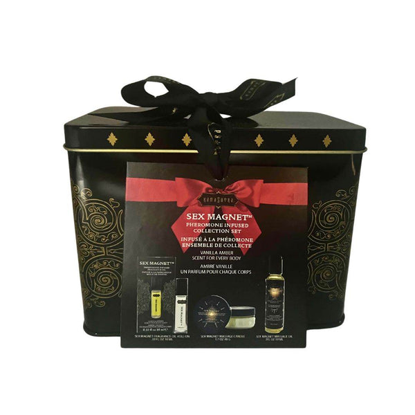 Sex Magnet Pheromone Vanilla Amber Gift Set Includes: Roll On Fragrance, Massage Oil, Massage Candle - Dreamy Desire