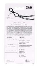 Lace Collar with Nipple Ties - Black