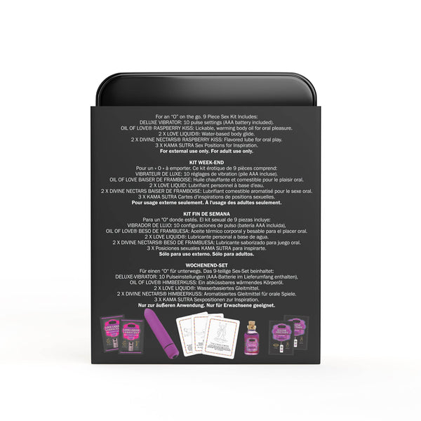 WEEKENDER KIT VIBE Raspberry Dreams Includes: Oil of Love, Reusable 10 speed mini vibe, Massage Oil, Love Liquid and Erotic Playcards - Dreamy Desire