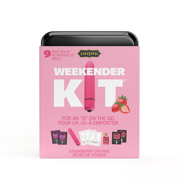 WEEKENDER KIT VIBE Strawberry Dreams Includes: Oil of Love, Reusable 10 speed mini vibe, Massage Oil, Love Liquid and Erotic Playcards - Dreamy Desire