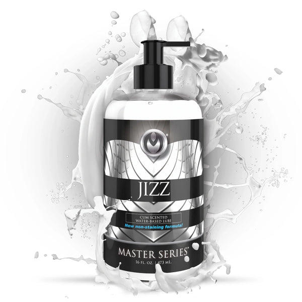 Master Series Jizz Cum-Scented Water-Based Lube – 16 oz white squeeze bottle