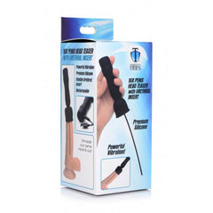 16X Penis Head Teaser with Urethral Insert retail packaging showing product features and contents