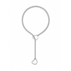 HEART O RING SLIP CHOKE CHAIN - Silver