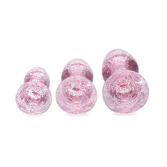 Adam & Eve Glitter Gem Butt Plug Set Pink