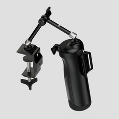 The Handy Desk Mount Kit, foldable for compact storage and travel