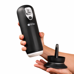 SVibe Ikon JET thrusting heated male masturbator in black