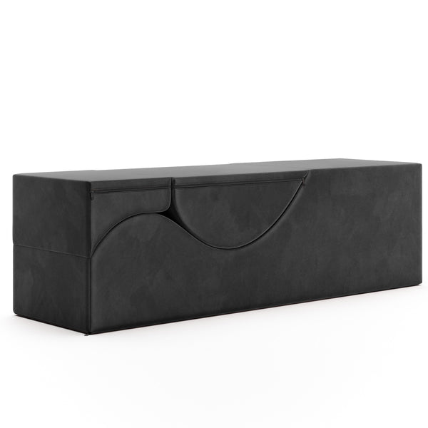 Aria XL Flip Chaise 22 Inch Wide - Convertible XL Sex Chair and Bed Bench, Black