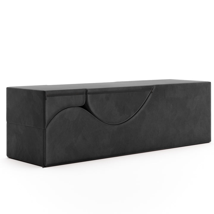 Aria XL Flip Chaise 22 Inch Wide - Convertible XL Sex Chair and Bed Bench, Black