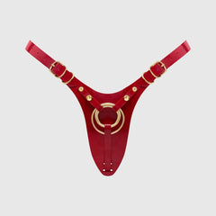 LEATHERETTE HARNESS FABULOUS - ONE SIZE - RED GLOSSY