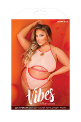 Fantasy Lingerie Just Peachy Halter Top & Cheeky Panty Set – S/M