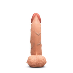 Slipskin Realistic Silicone Dildo - 8" Curvy Mocha