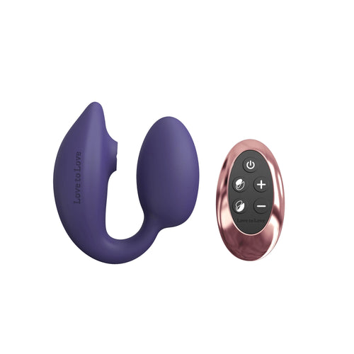 Love To Love WonderLover purple couples vibrator with rose-gold wireless remote control