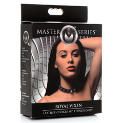 Royal Vixen Leather Choker Rhinestones