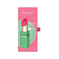 Green and pink Womanizer Beauty with USB-C charging cable