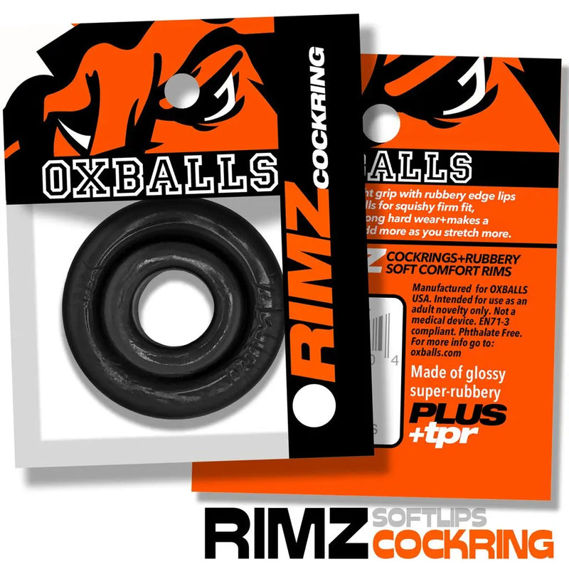 OXBALLS RIMZ Black stretchy cock ring packaging