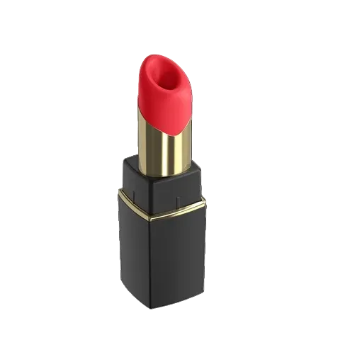 Womanizer Beauty lipstick-shaped air-pulse clitoral stimulator in black and gold