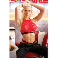 Fantasy Lingerie Extra Spicy Halter Bralette & Cheeky Panty Set – S/M