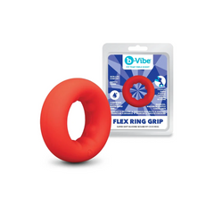 FLEX RING GRIP - ULTRA SOFT SILICONE COCK RING - RED