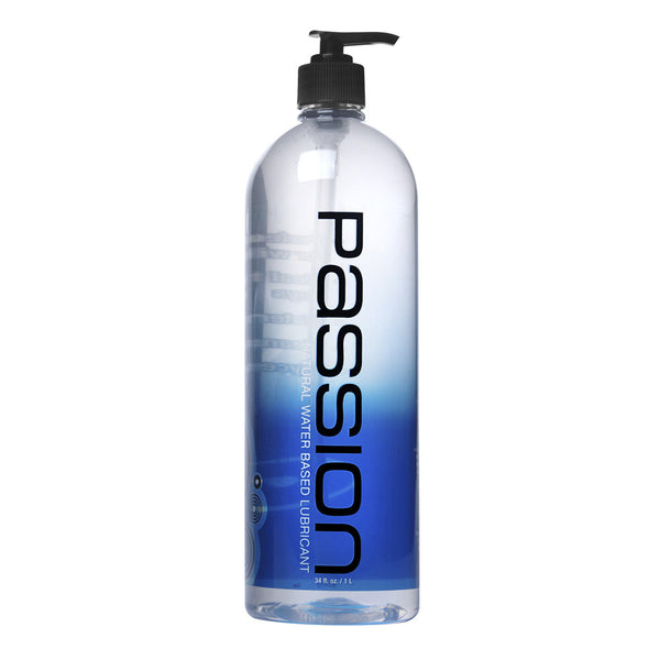 XR Passion Natural Water-Based Lube – 34 oz large clear lube bottle