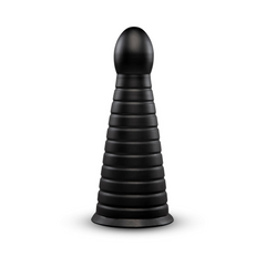 CONE - 10" TAPERED & RIBBED DILDO WITH SUCTION CUP