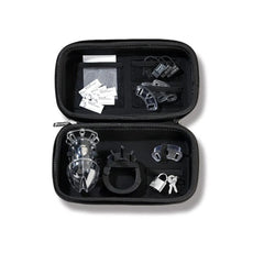 Mystim Pubic Enemy No. 2 cock cage storage case and components