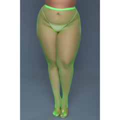 Up All Night Pantyhose-Neon Green Queen