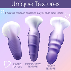 3 piece Silicone Butt Plug Set - Purple