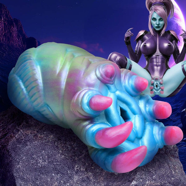 XR Ursa Alien Silicone Pussy Stroker – blue, green and purple stroker with pink tentacles