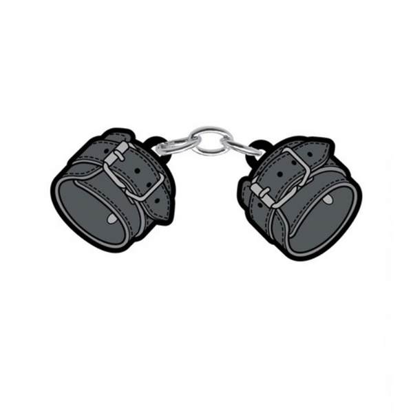 Enamel Pin: Large Leather Handcuffs *