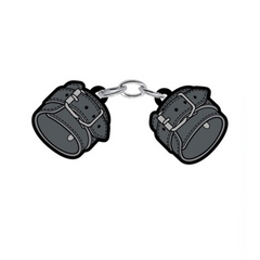 Enamel Pin: Large Leather Handcuffs *